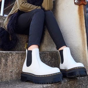 White platform doc boots